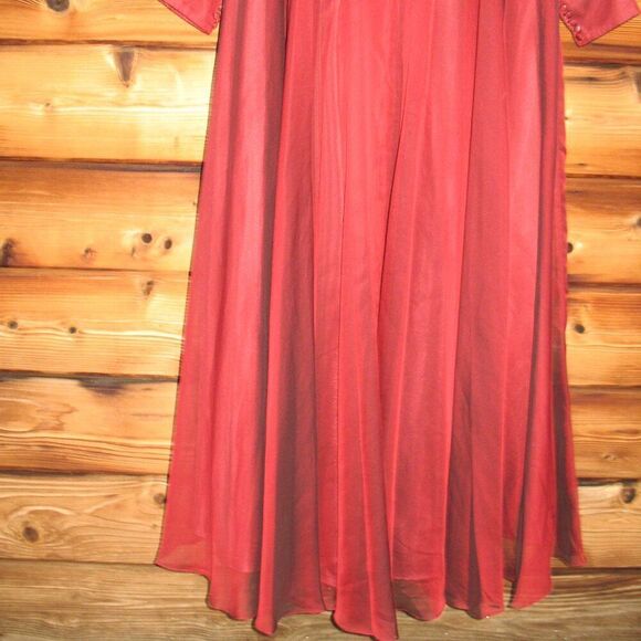 MAC DUGGAL 67873 Womens Sheer Blouson Sleeve Surplice Gown - Picture 10 of 12